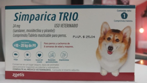 [10024483] [10024483] Simparica trio 10 a 20kg tab indiv